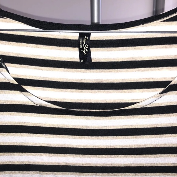 AUS/UK 8/S MissShop Womens Top, Stripped Peplum Style Cotton Top Long Sleeved - Picture 3 of 6